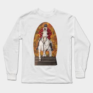 Tally Ho - Grey Fox Hunter in Autumn Long Sleeve T-Shirt